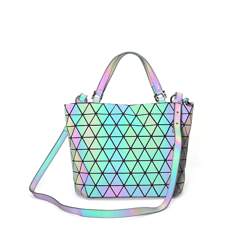 Female Top-Handle Hologram Frosted Matte Crossbody Bag High Quality Bucket Bags Geometric Handbag Bolsa Feminina