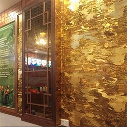 Beibehang-papel de parede dourado e amarelo, papel de parede para hotel e casa de chá, loja KTV, decoração do restaurante, loja chinesa