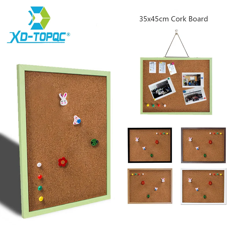 35*45cm Wood Frame Bulletin Cork Board 11 Colors Memo Photos Pin Cork Boards For Notes With Free Accessories Free Shipping