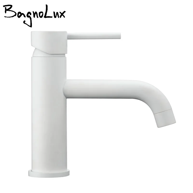 Bagnolux Basin Faucets Bathroom Faucet Round Matt Black White Brushed Copper And Gold Basin Mixer Tap Bathroom Small Sink Faucet