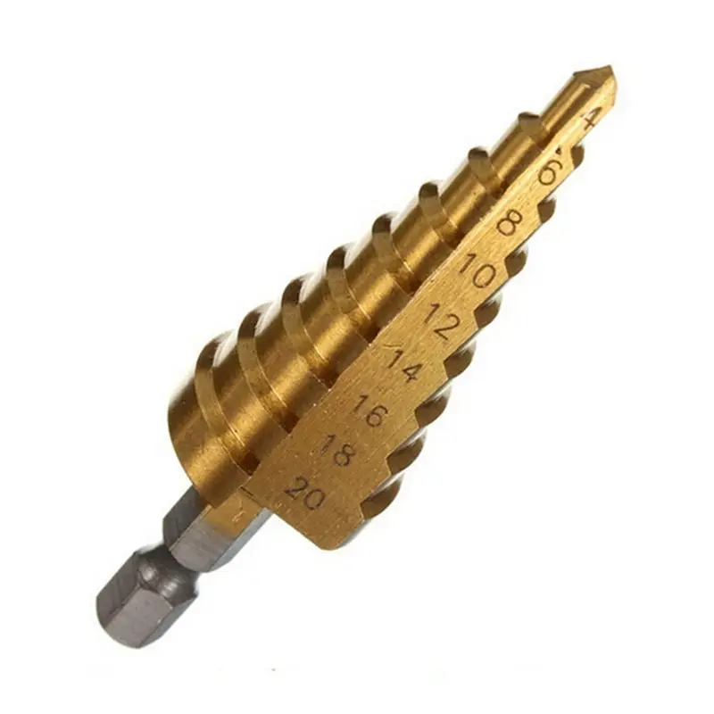 4-32mm 4-20 HSS Titanium Coated Step Drill Bit For Metal High Speed Steel Wood Drilling Power Tools Hole Cutter Step Cone Drill