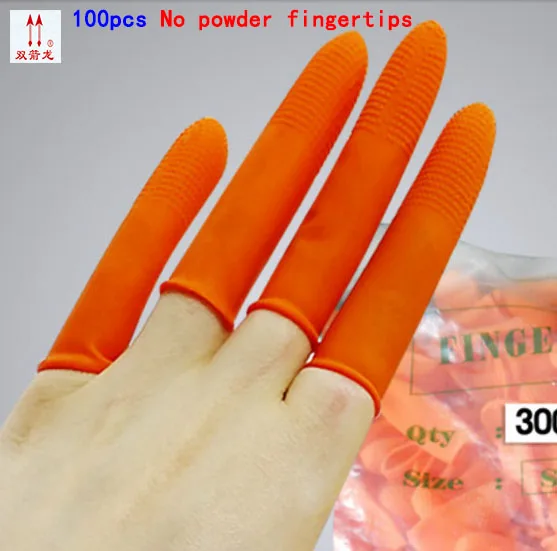 

Orange antislip finger sets of disposable latex rubber more wear-resistant anti-static finger sets of labor protection