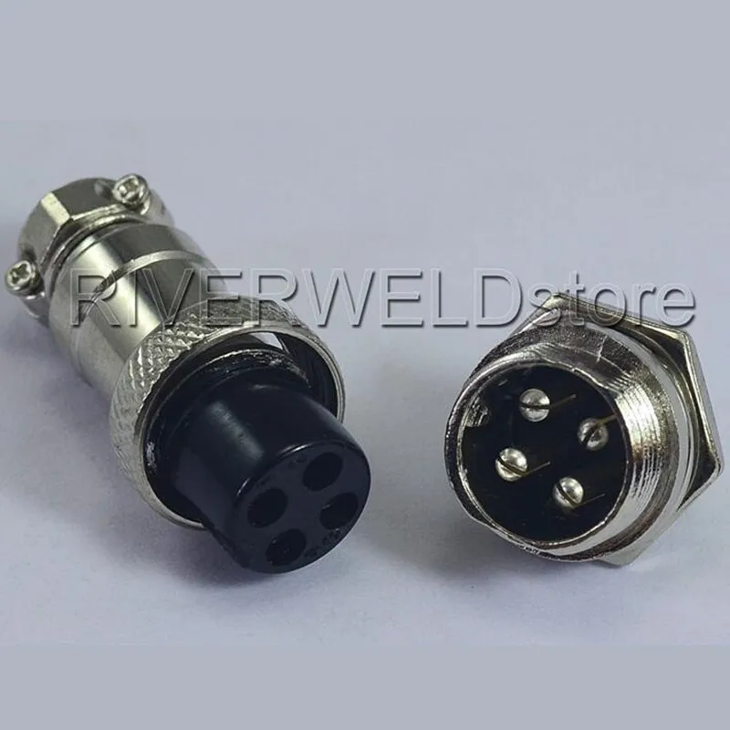 

16-4P 4 pin Cable Connector Socket & Plug For Cutting & TIG Welding Torch Machine 1Set