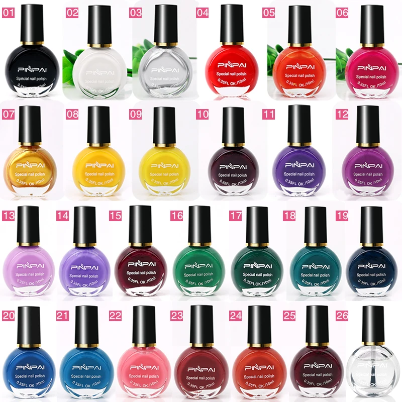 PINPAI Polish Stamping Gel 10ML 26 Colors Soak Off Enamel Gel Nail Polish Lacquer Lakiery Hybrydowe Christmas Halloween TSLM1