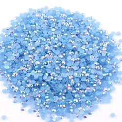 Luce blu AB 2mm,3mm,4mm Nail Art resina gelatina strass tondo Flatback per accessori per Nail Art fai da te