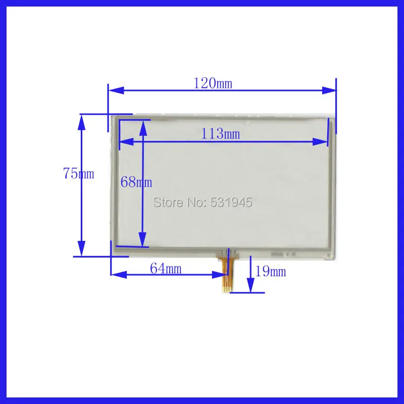 ZhiYuSun New 5 Inch Touch Screen 120mm*75mm  for 5GPS GLASS 120*75  for tble compatible XWT625 for gps touch