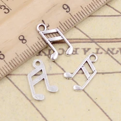 30pcs Charms Lovely Musical Note 13x8mm Tibetan Silver Color Pendants Antique Jewelry Making DIY Handmade Craft