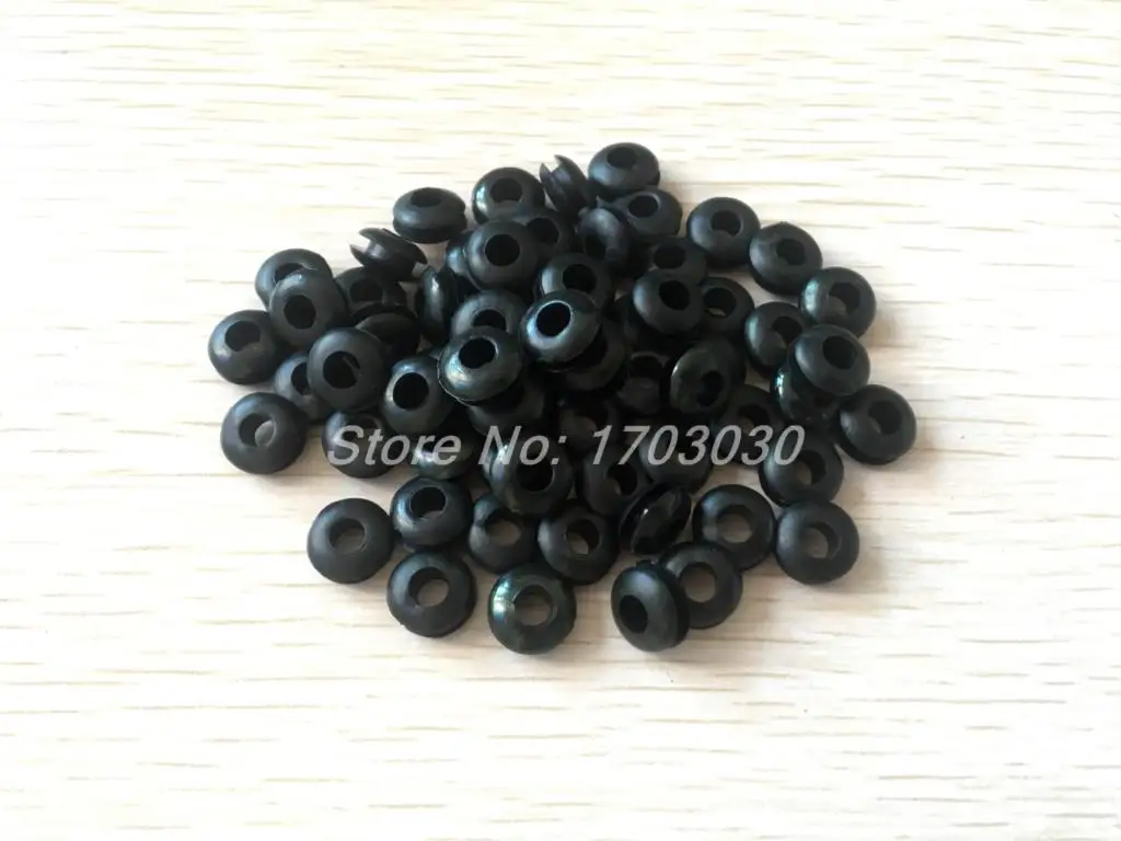 

200 PCS 6mm Inner 12mm Outer Diameter Rubber Wiring Grommets Gasket Ring