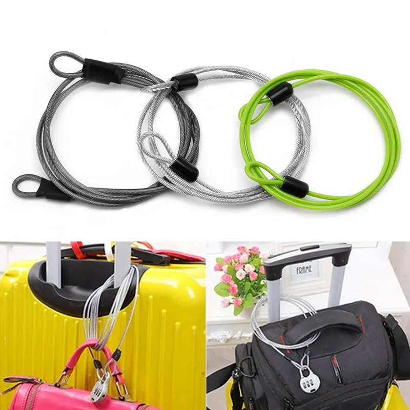 Bike Bicycle Cable Lock 100cm x 2mm Cycling Security Loop Cable Lock Bicycle Bikes Scooter Guard U-Lock