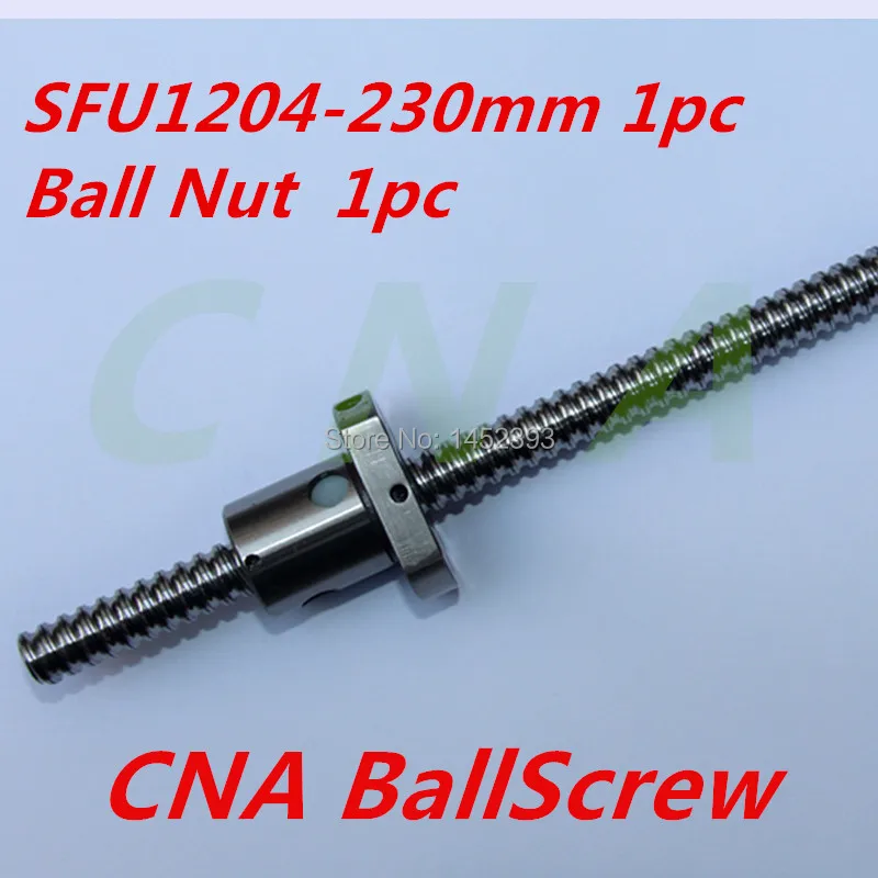 

NEW 1 pc 12mm 1204 Ball screw SFU1204 length 230mm plus 1pc RM1204 Ball nut CNC DIY Carving machine accessories