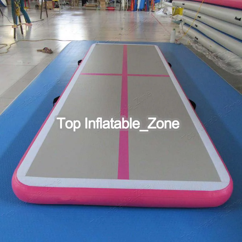 Free Shipping Free Pump 4m Length 20cm Thickness 3ply DWF Drop Stitched Inflatable Gymnastic Mat Tumbling Inflatable airtrack