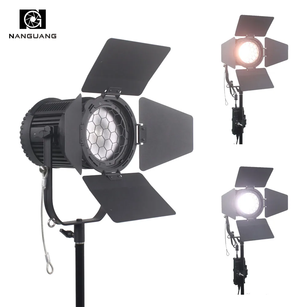 

Nanguang CN-100FC Bi-Color 100W LED Fresnel Light Focusable and Dimmable RA95 3200K-5600K DMX512 LED Spotlight+Light Bag