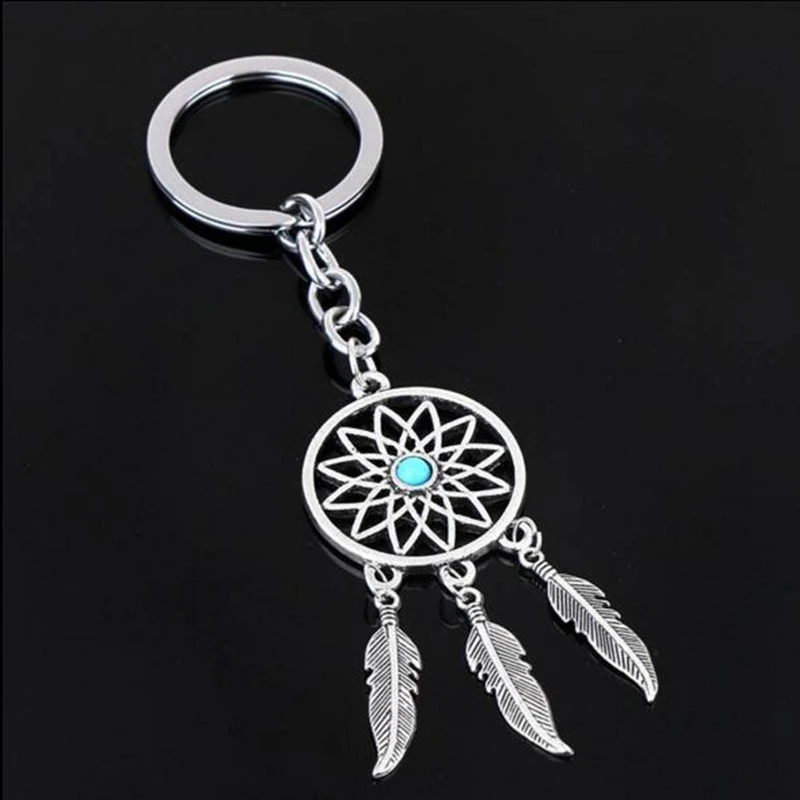 2023 NEW Fashion Feather Wind Chimes Dream Catcher Key Chain Holder Keyring Key Chain Rings Women Men Jewelry