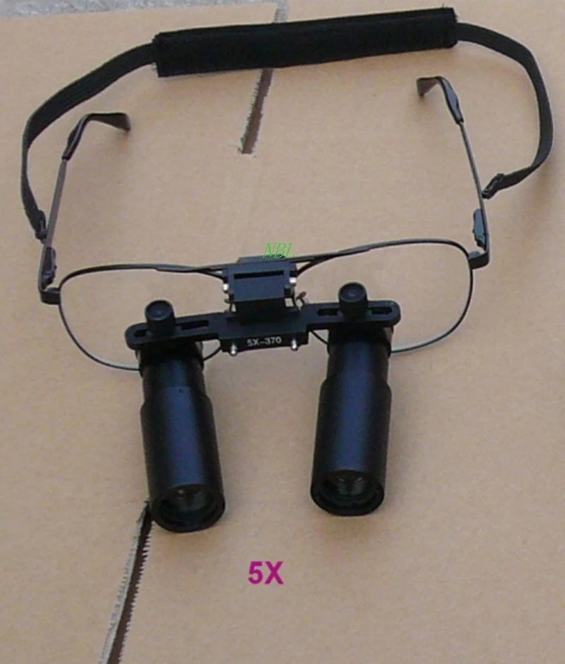 Professional 5X Black Dental Glasses Dental Surgical Magnifying Lens Medical Headband Dental Binocular Loupes For Dentistry