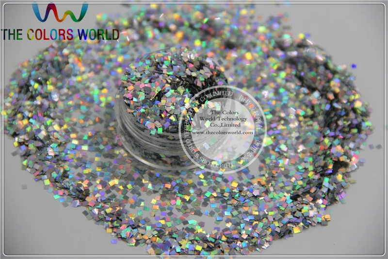 Size 2 mm laser holographic silver color Glitter paillette Square shape spangles for Nail Art  and DIY supplies