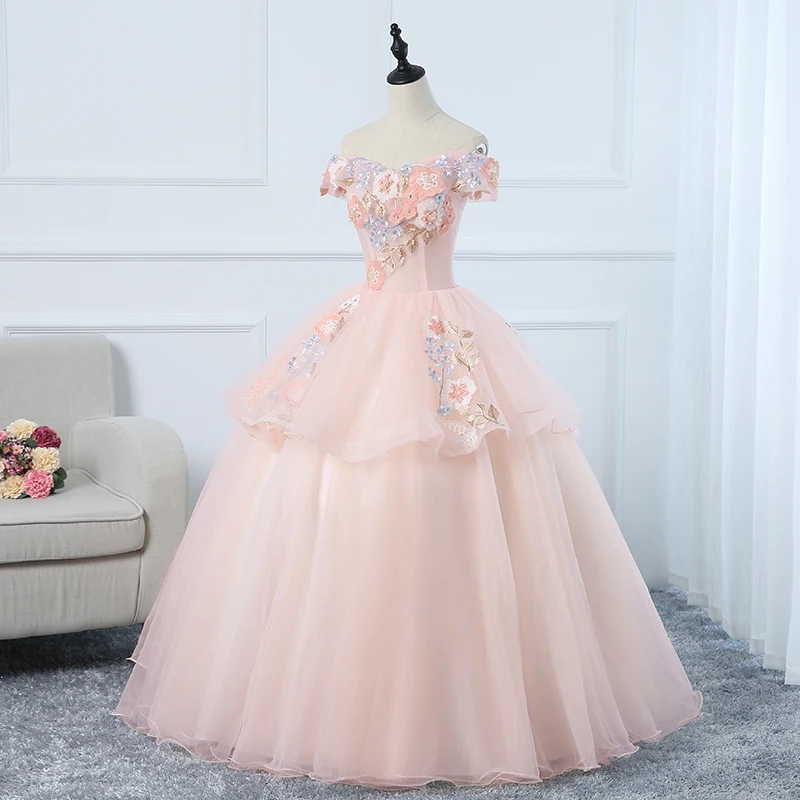 Robe de soirée couleur bonbon deux niveaux, en dentelle, robe de bal, épaules nues, col bateau, 2020, nouveauté