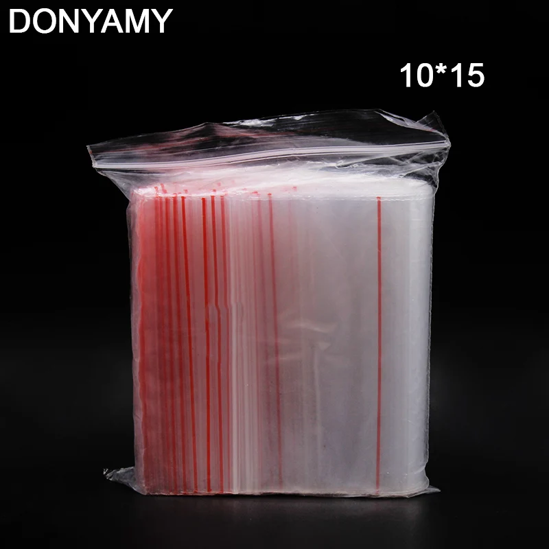 DONYAMY 100 Pcs/bag 10*15CM Ziplock Packaging Bags Zip Lock Reclosable Bags