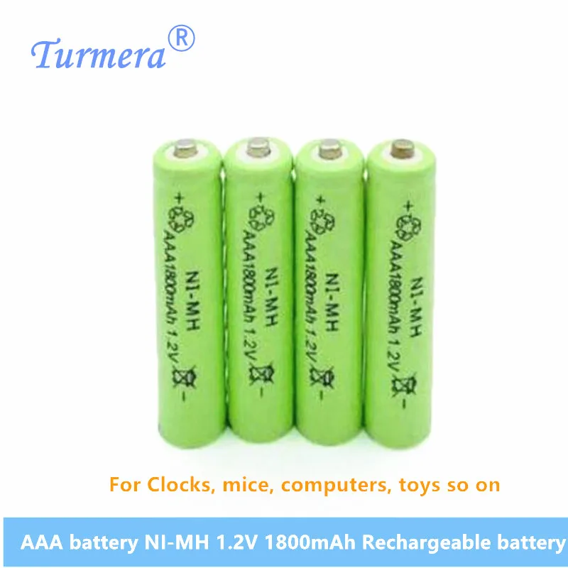 4PCS AAA battery 1800 mAh Rechargeable battery NI-MH 1.2 V AAA battery for Clocks, mice, camera,computers, toys so on Turmera