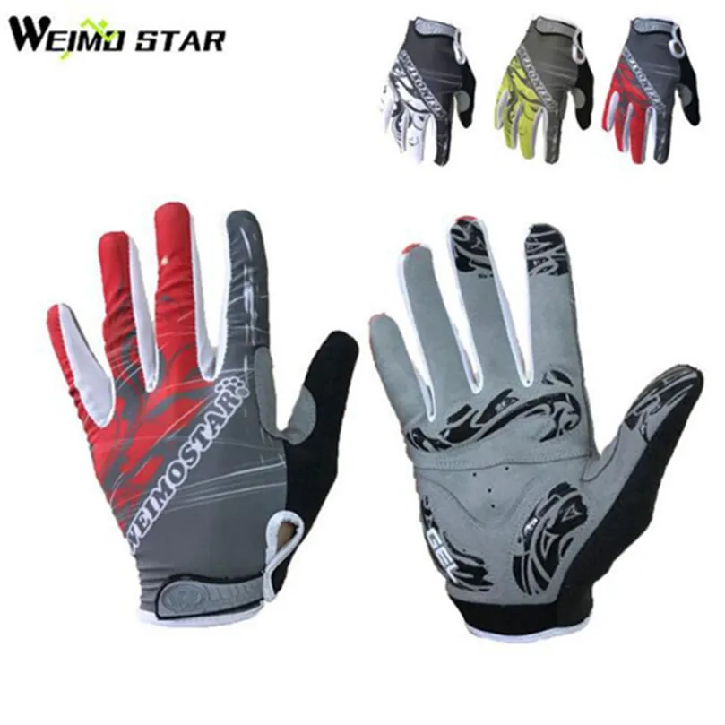 Weimostar 2018 Full Finger Cycling Gloves ciclismo Gel Pad Motorcycle Gloves Men Women MTB Bicycle Bike Glove sports Breathable