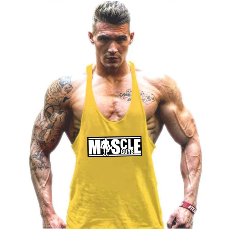 Muscle Guys Brand Thin straps fitness stringer mens gyms tank tops men vest cotton workout undershirt bodybuilding clothes