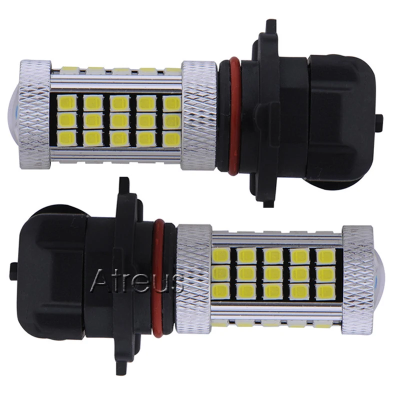 Atreus 2Pcs Car LED 9005 HB3 High Power 63 LED White Projector Driving Fog Lights DRL Lamp Bulb 12V with Lens accessories