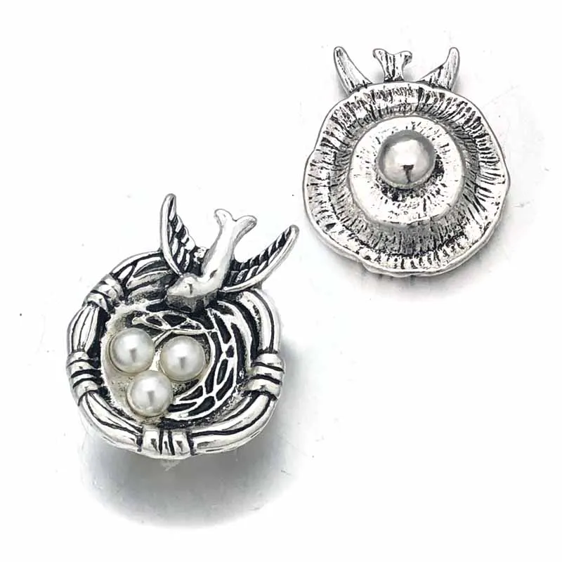 Hot Fashion w191 Flower Bird 3D 18mm Metal Snap Button For Bracelet Necklace Interchangeable Jewelry Women Accessorie Findings