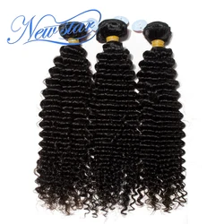 Pelo brasileño Afro rizado profundo, Extensiones de Cabello 100% humano virgen, cutícula alineada, mechones gruesos, nuevo tejido de cabello de estrella, 3 uds.