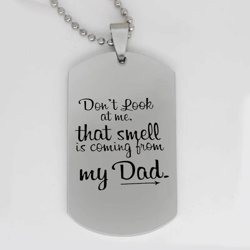 Ufine jewelry dad gift for Quit smoking pendant army card Don't look at me that smell... stainless steel customed necklace N4363