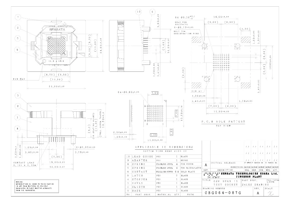 BGA64 test seat/Test Socket/test bench/ block 11mmx13mm 1.0MM for S29GL512N11FFA020  S29GL256N10FFi01  S29GL01GS10FHI010 so on