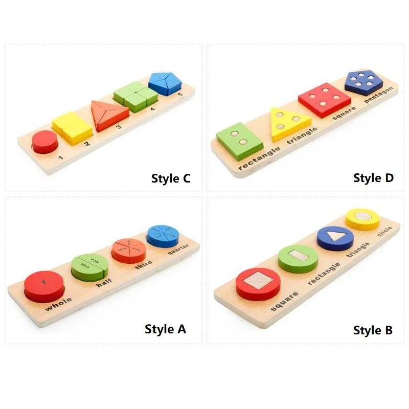 Fly AC Toddler Learning Wooden Geometric Shape Pattern Color Cognitive and Matching Board Toy (Shape Puzzle Board)