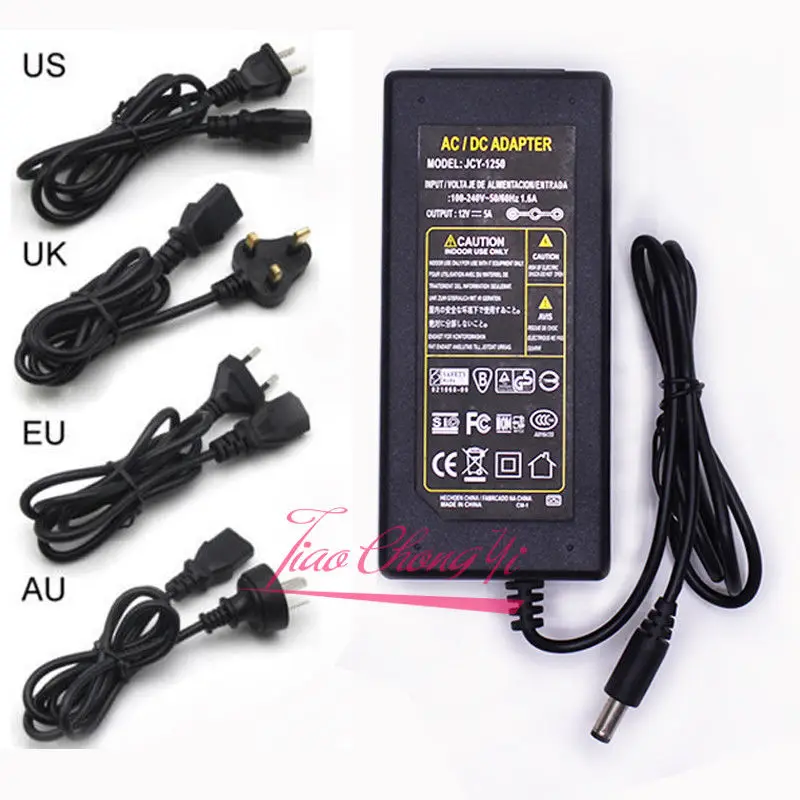 AC110 220V Power Supply Adapter Transformer LED Strip 2A 3A 5A 8A DC 5V 12V 24V 5V 12V 24V Power Supply Adapter US/EU/UK/AU Plug