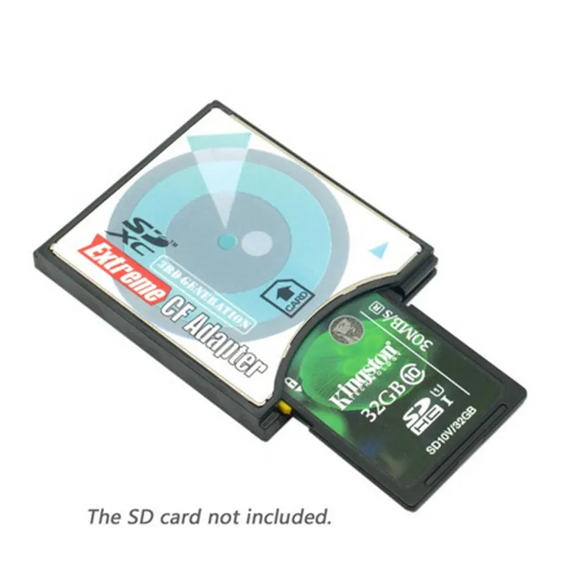 SD SDHC SDXC to High-Speed Extreme Compact Flash CF Type II Adapter support WIFI SD Card for 16/32/64/128 GB