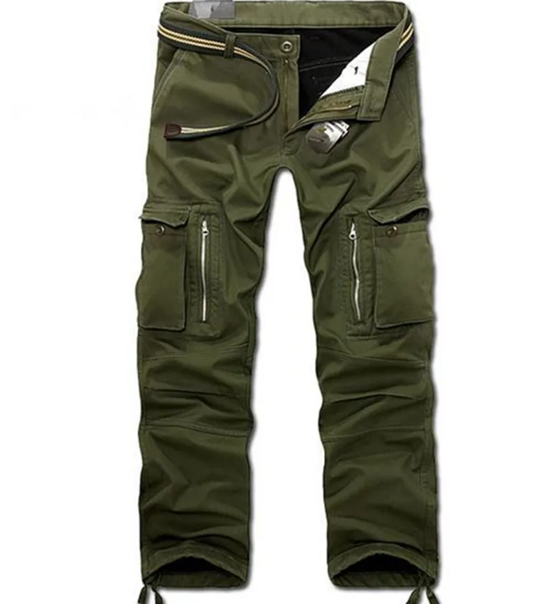 Pantalon cargo multi-poches pleine longueur pour homme, pantalon chaud, baggy militaire décontracté, optique d\'hiver, grande taille 29-40, Dulfjj