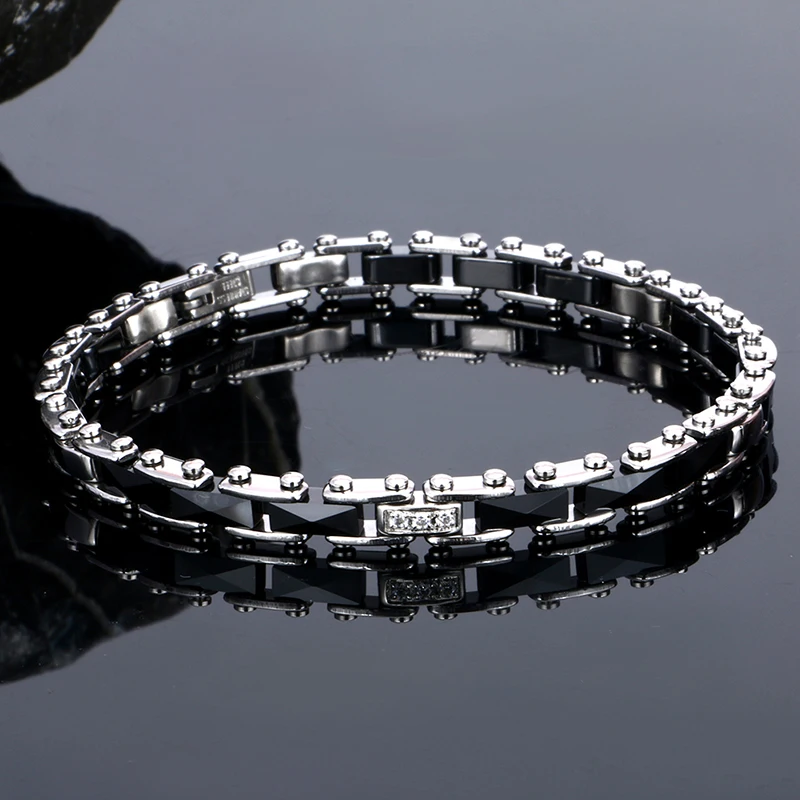 2018 Romantic Design Exquisite Ceramic Bracelet CZ Crystal Stainless Steel Bracelet Wedding Bracelet Girl\'s Banquet Accessory