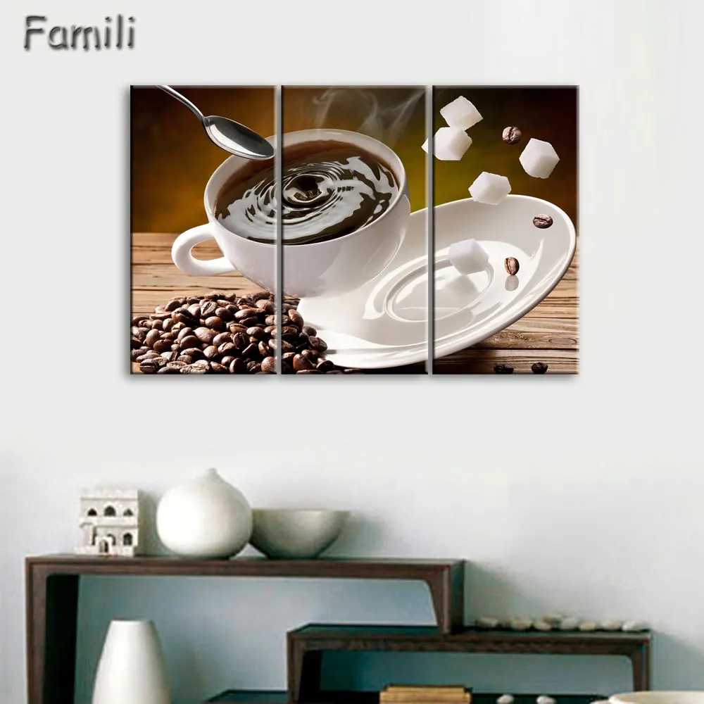 

Brown Coffee In The Cup 5Picture Wall Art Canvas Paintings Wall Decorations Artwork Giclee Wall Artwork Home Decor