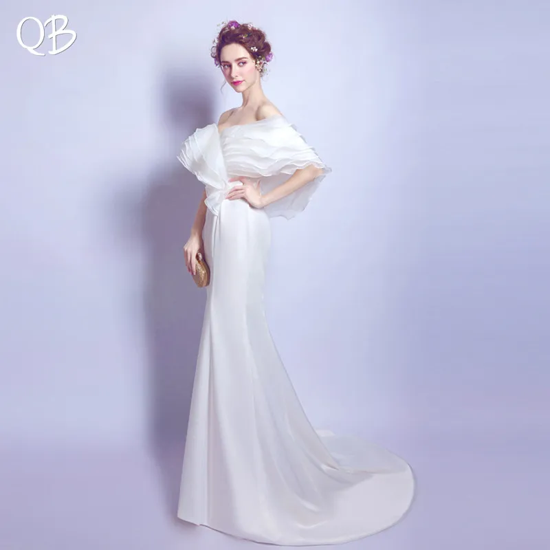 Sexy Mermaid Cap Sleeve Floor Length Simple Wedding Dress 2020 New Fashion Bridal Dresses Wedding Gowns WE37