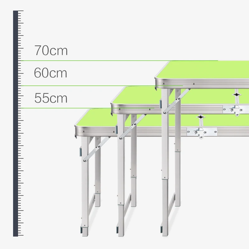 Outdoor Folded Table with Umbrella Hole Lifted Multifunction Desk Light Portable Table and Chair Set Camping BBQ Dining Table