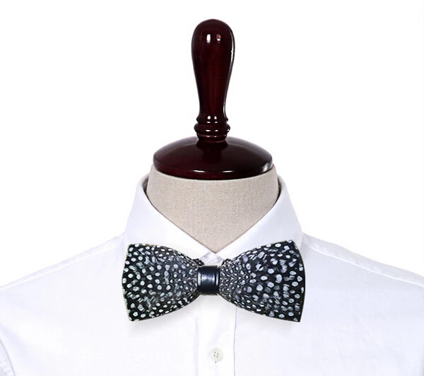 Free shipping New fashion 2017 Natural man feather bow tie dress British men women personality party banquet wedding Catwalk man