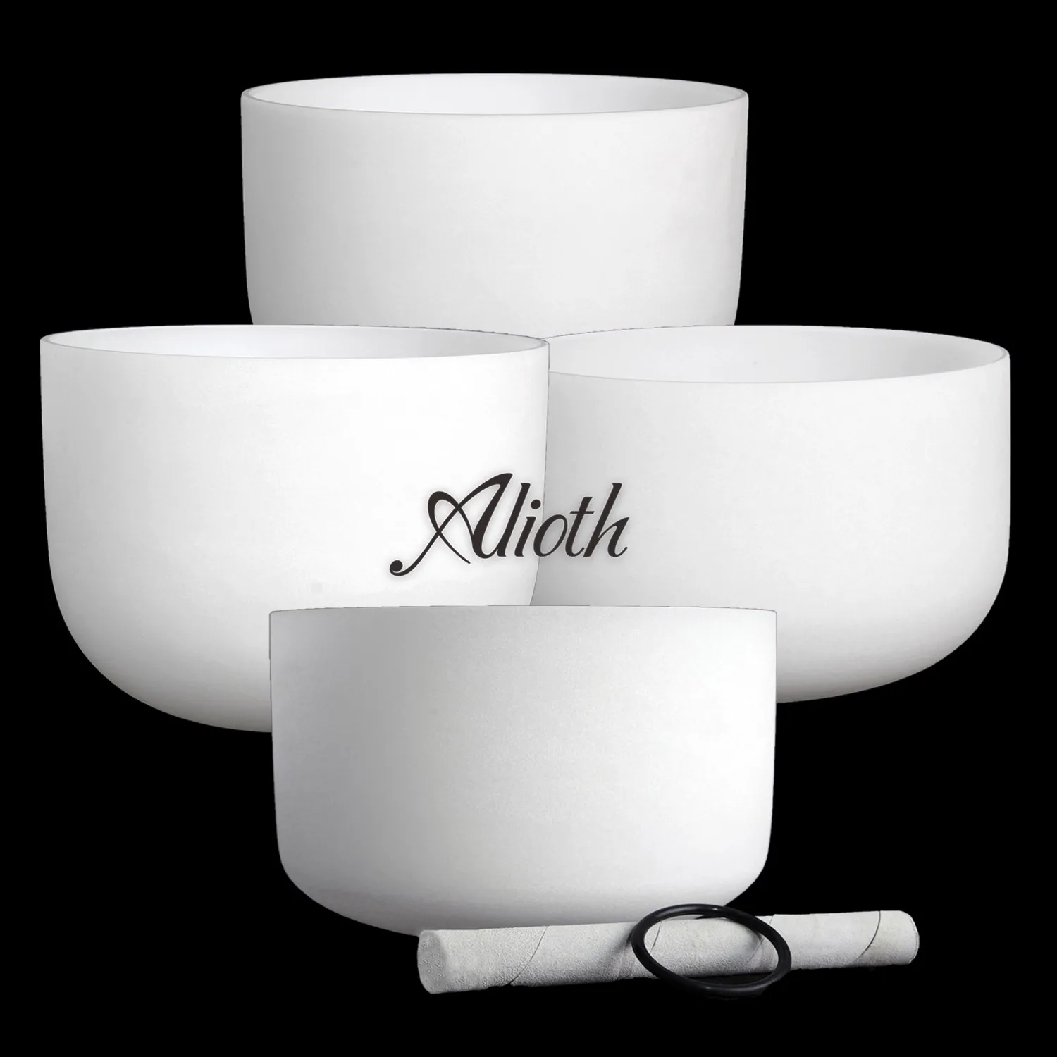 

8/10/12/14 Inch 4 PCs White Crystal Singing Bowl Set for Chakra Balancing/Yoga/Meditation/Sound Therapy