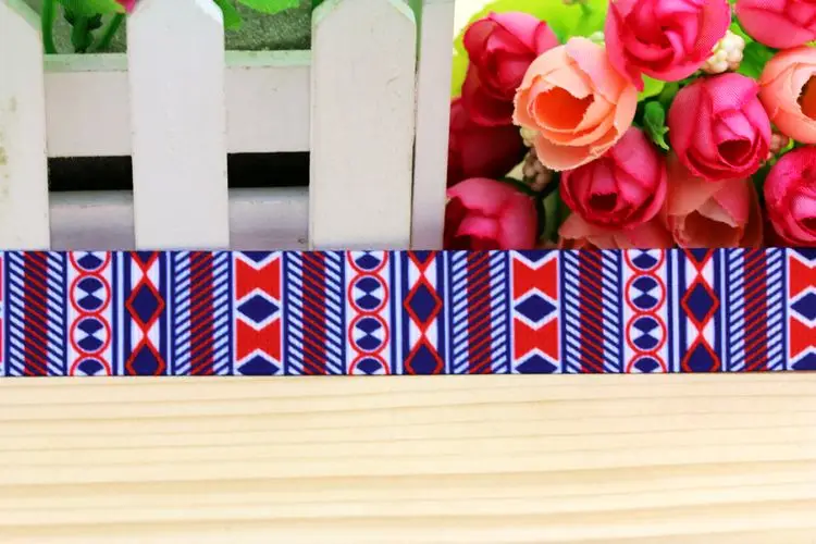 7/8inch  Aztec Printed Grosgrain Ribbon Hairbow Headwear Party Decoration Diy Wholesale OEM 22mm P5484