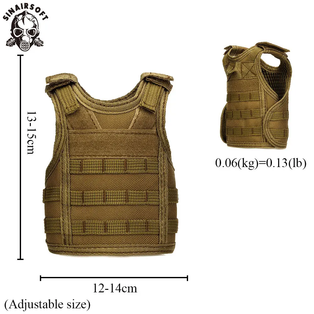 SINAIRSOFT 2 Pieces Tactical Beer Molle Bottle Cover Vest Beverage Cooler Christmas Dress Up Halloween Party