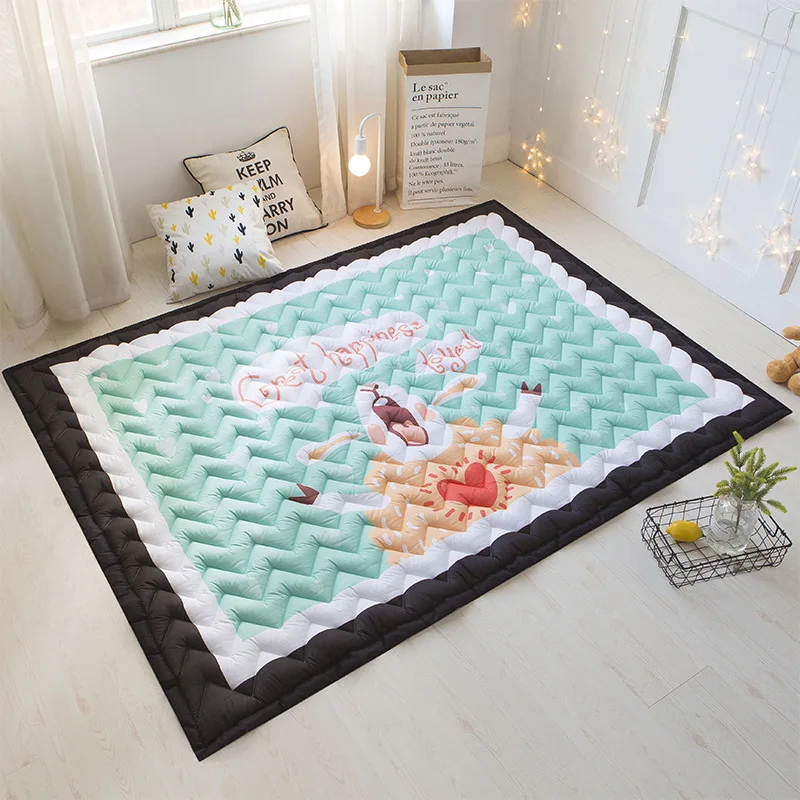 Nordic style Thick Carpet Child cartoon cotton tatami rug and carpets for Living room Quilted baby Crawl Antiskid mat 145*195cm