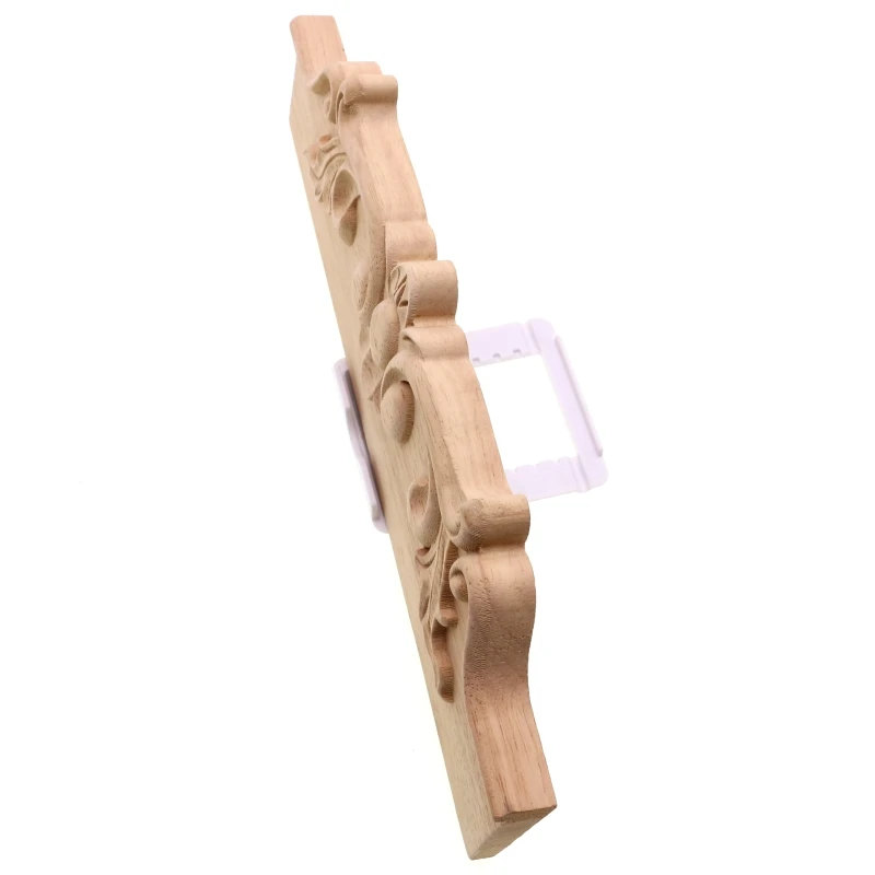 RUNBAZEF Woodcarving White Embryo Decorative Flower Solid Wood European Style Home Decoration Accessories Door Long Applique