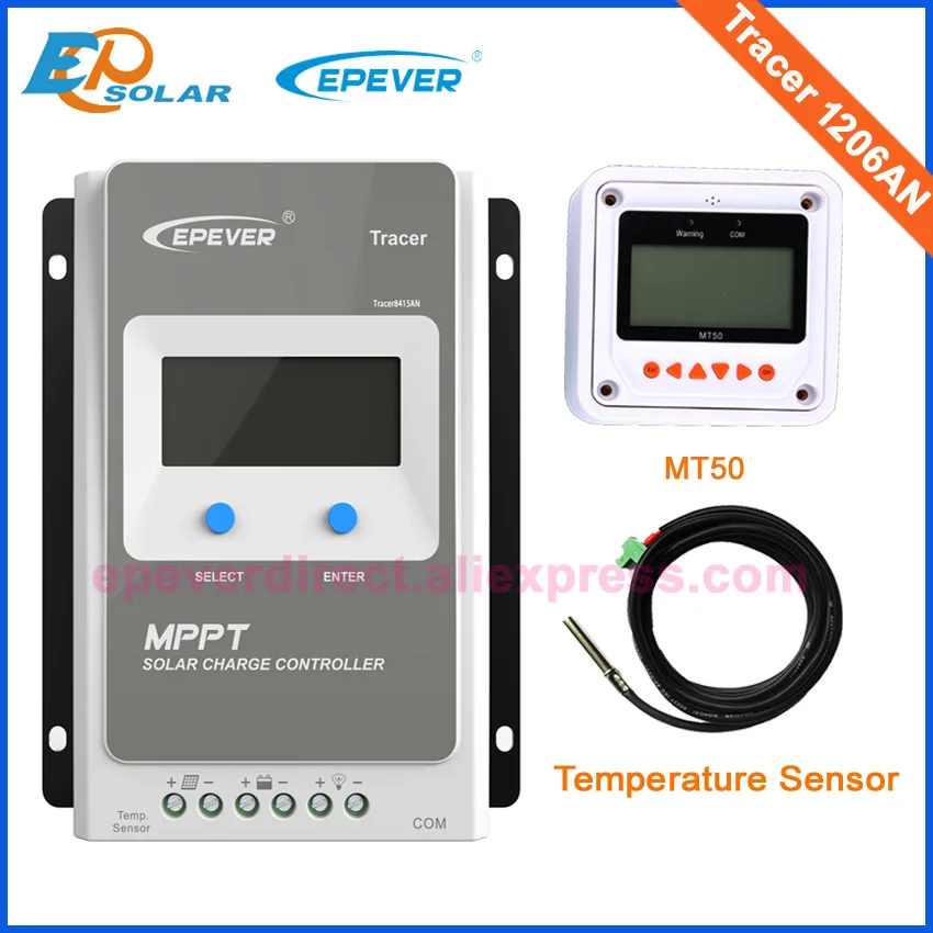 

mppt 10A controller EPEVER Solar tracking regulator bluetooth eBOX MT50 Meter Tracer1206AN Max PV input 60V Free Shipping