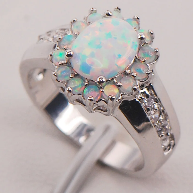 White Fire Opal Australia 925 Sterling Silver Woman Jewelry Ring Size 6 7 8 9 10 11 F578 2022 Gift For Women Fashion Classic