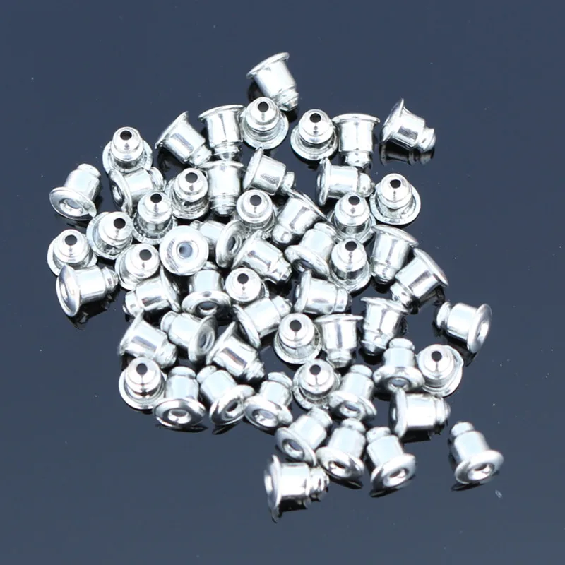 D011 50pcs/Lot Jewelry Accessories Bullet Stoppers Earnuts Ear Plugging Blocked Earring Back DIY Findings & Components