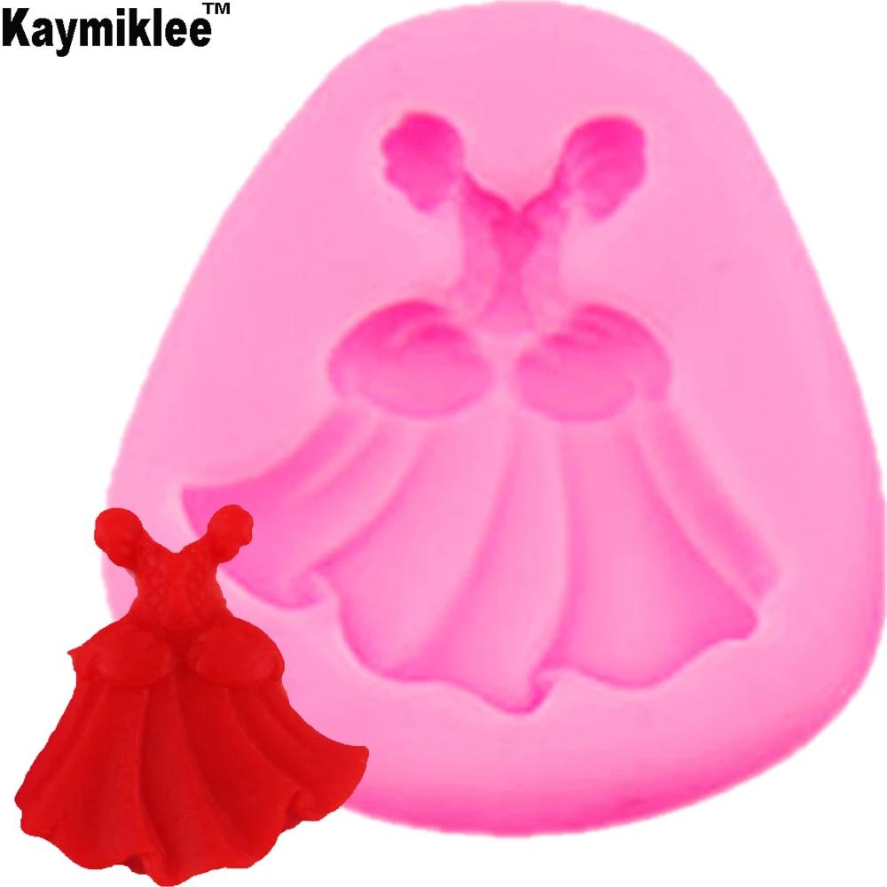 C103-2 1pcs/set Fairy Princess Dress Castle Coach Dress Glass Slipper Horse Silicone Molds Girls Decoration Tools 4*3*0.7CM