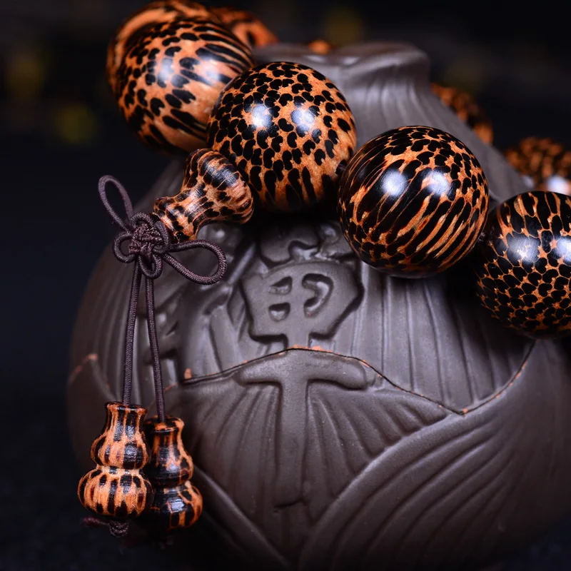 JoursNeige Authentic Snake Scales Wooden Bracelets Buddha Beads Size 20mm Wood Old Material High Density Hand String Jewelry
