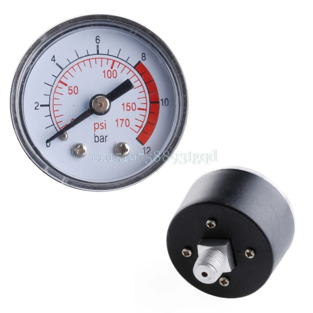 M68B Air Compressor Pneumatic Hydraulic Fluid Pressure Gauge 0-12Bar / 0-170PSI