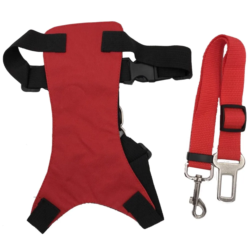 สัตว์เลี้ยงสายรัดคอด้วยรถความปลอดภัยเข็มขัดอัตโนมัติ Cat Dog Puppy สัตว์เลี้ยง Harness Leash ตะกั่วที่นั่งเข็มขัด11638